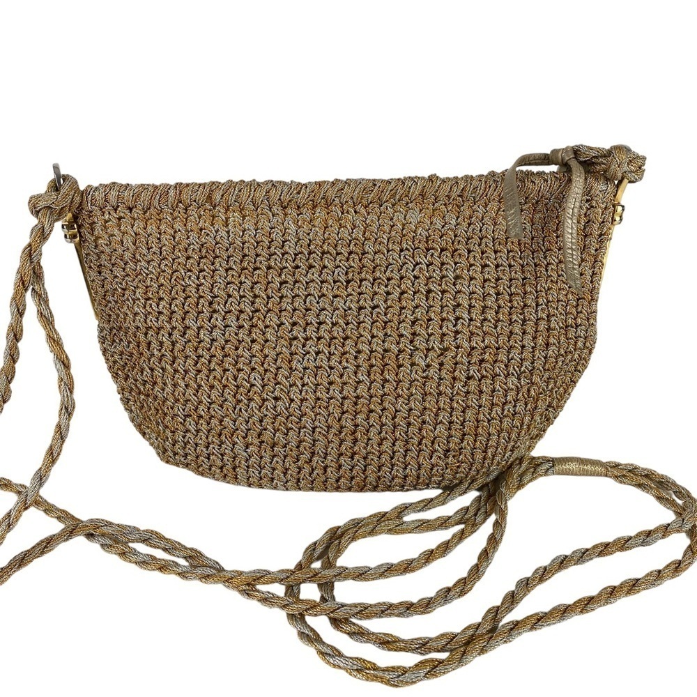 Authentic Rodo Vintage 70’s Metallic Crocheted Sh… - image 6